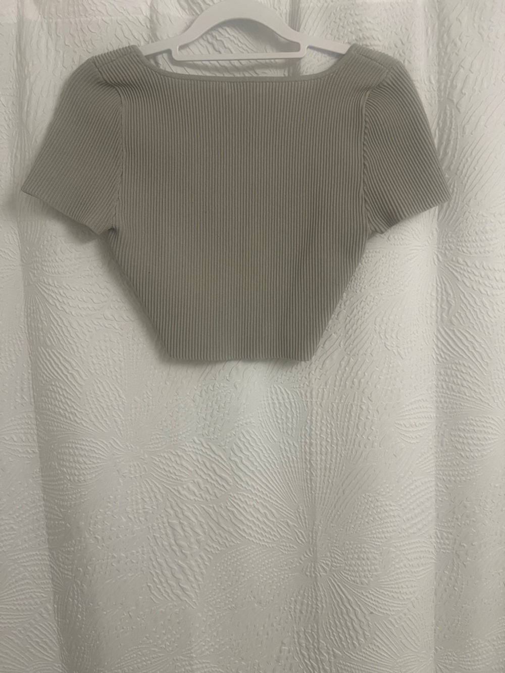 Babaton Ribbed Square-Neck Cropped Top in Taupe - Picture 5 of 5